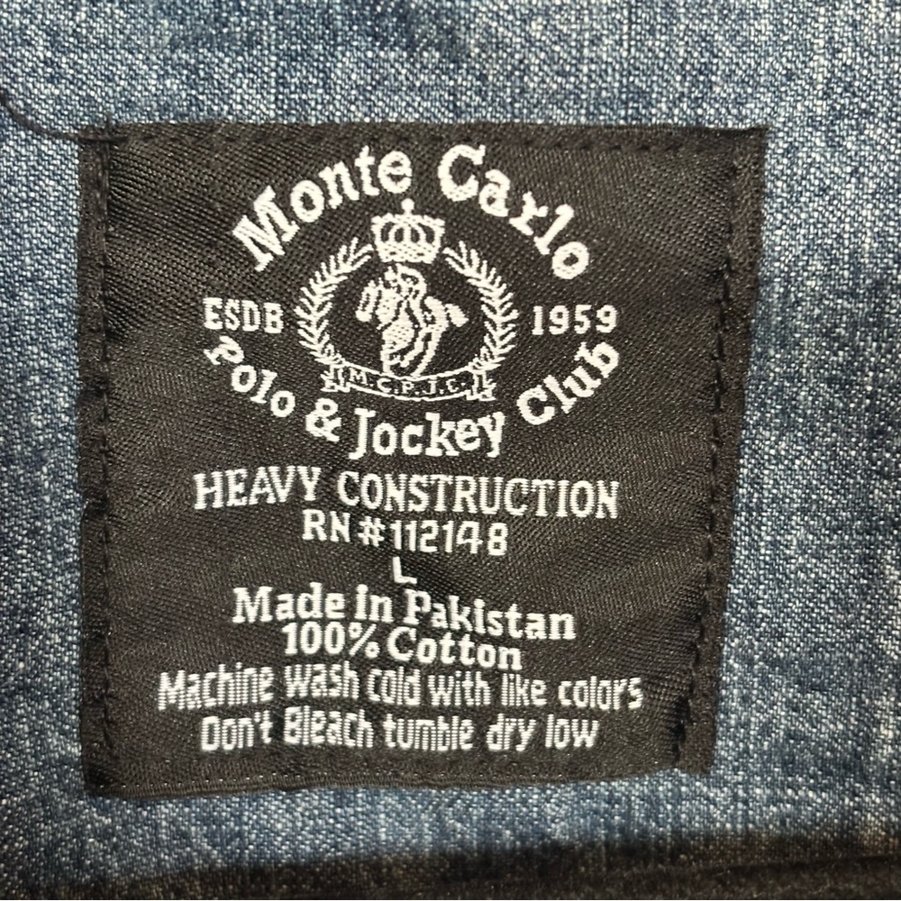 Monte Carlo Men’s Denim Jacket - size L​ - Picture 4 of 5